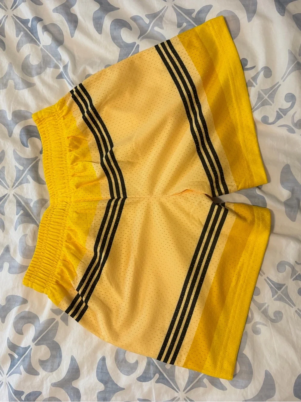 Unbranded Kids Yellow Athletic Shorts with Black Stripe Detail